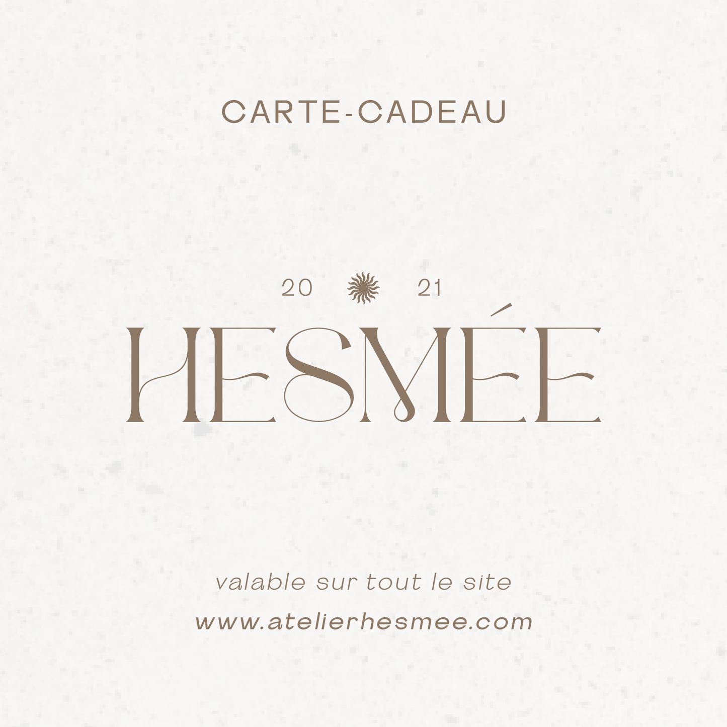 Visuel carte-cadeau Atelier Hesmée.