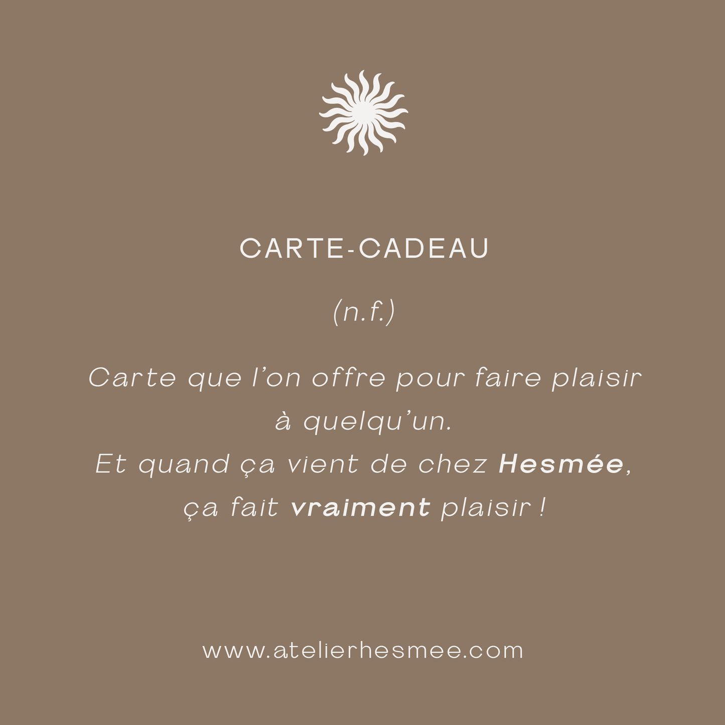 Visuel carte-cadeau Atelier Hesmée.