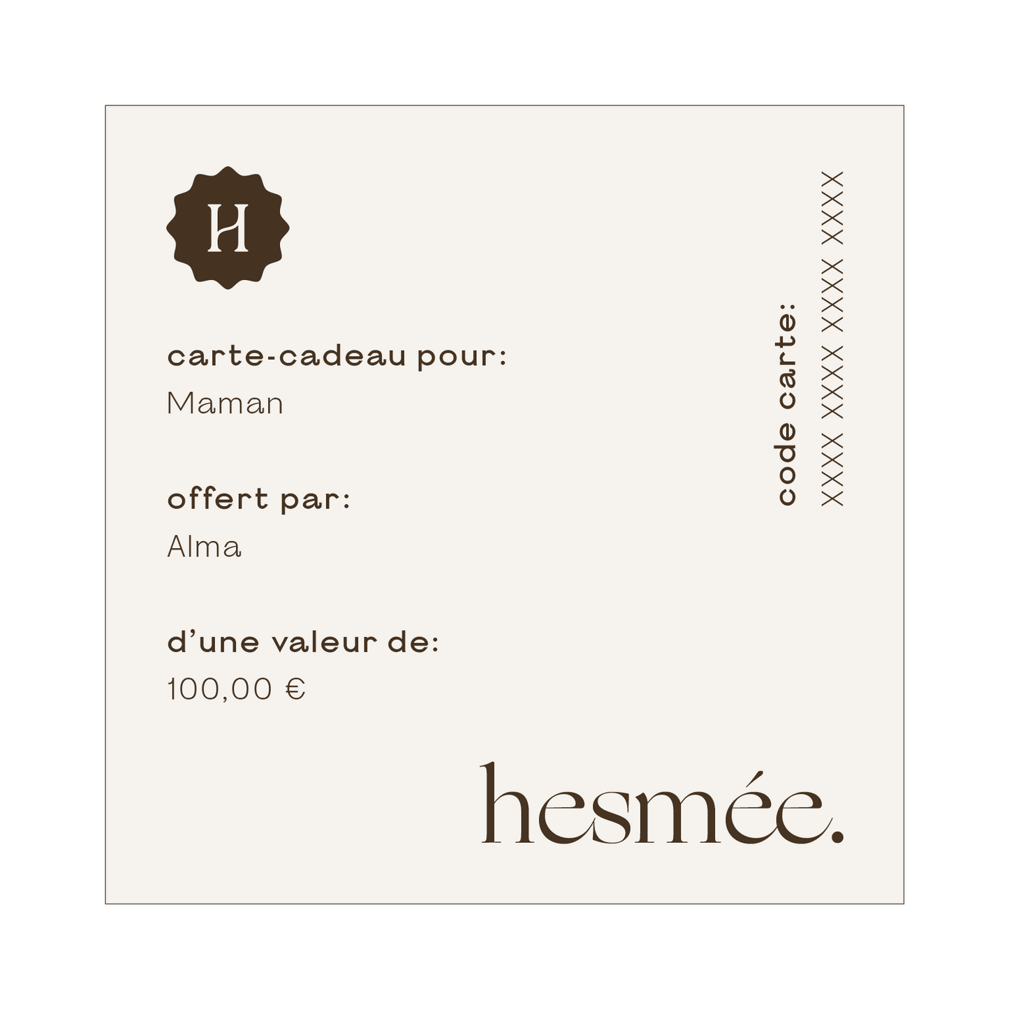 Carte-cadeau - Hesmée