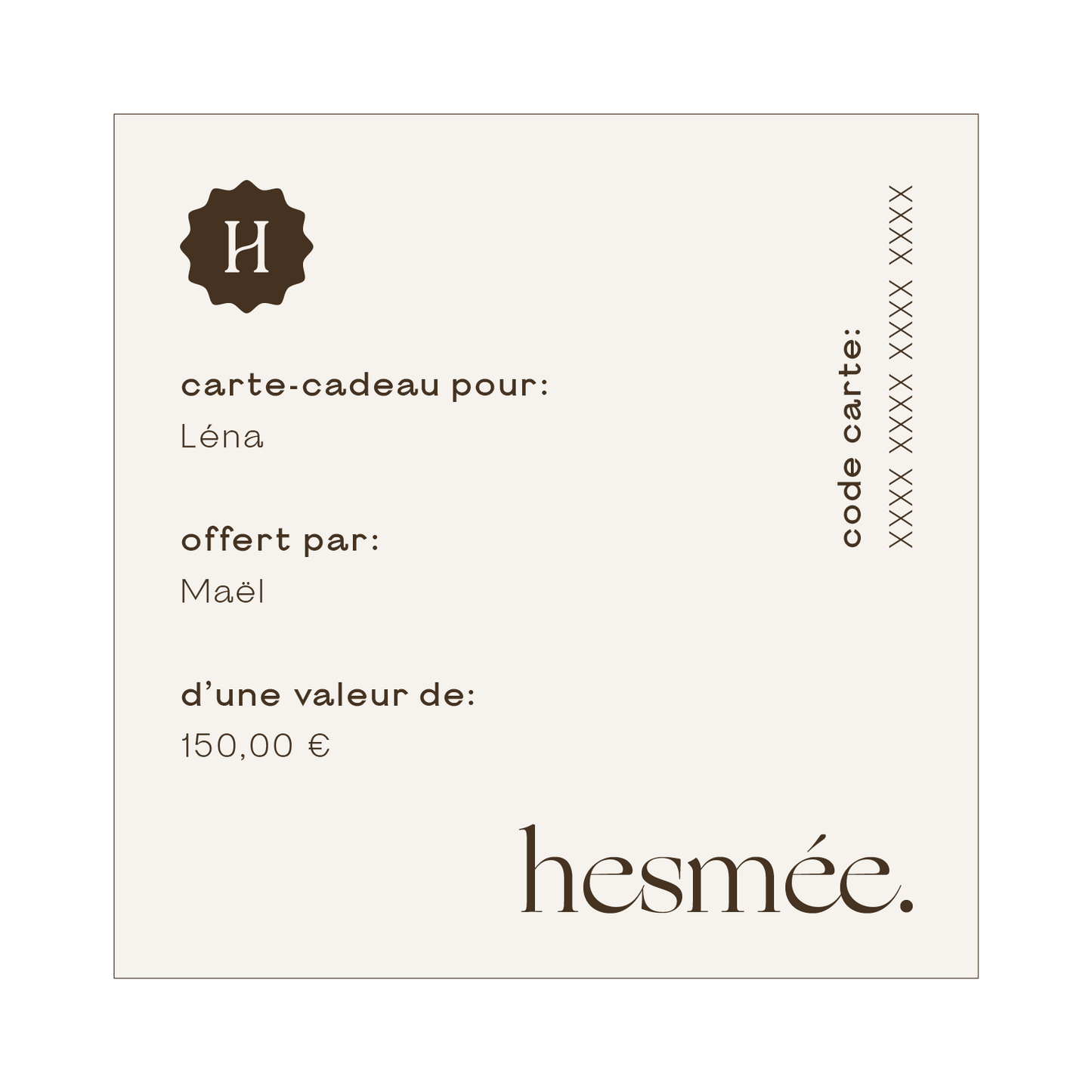Carte-cadeau - Hesmée
