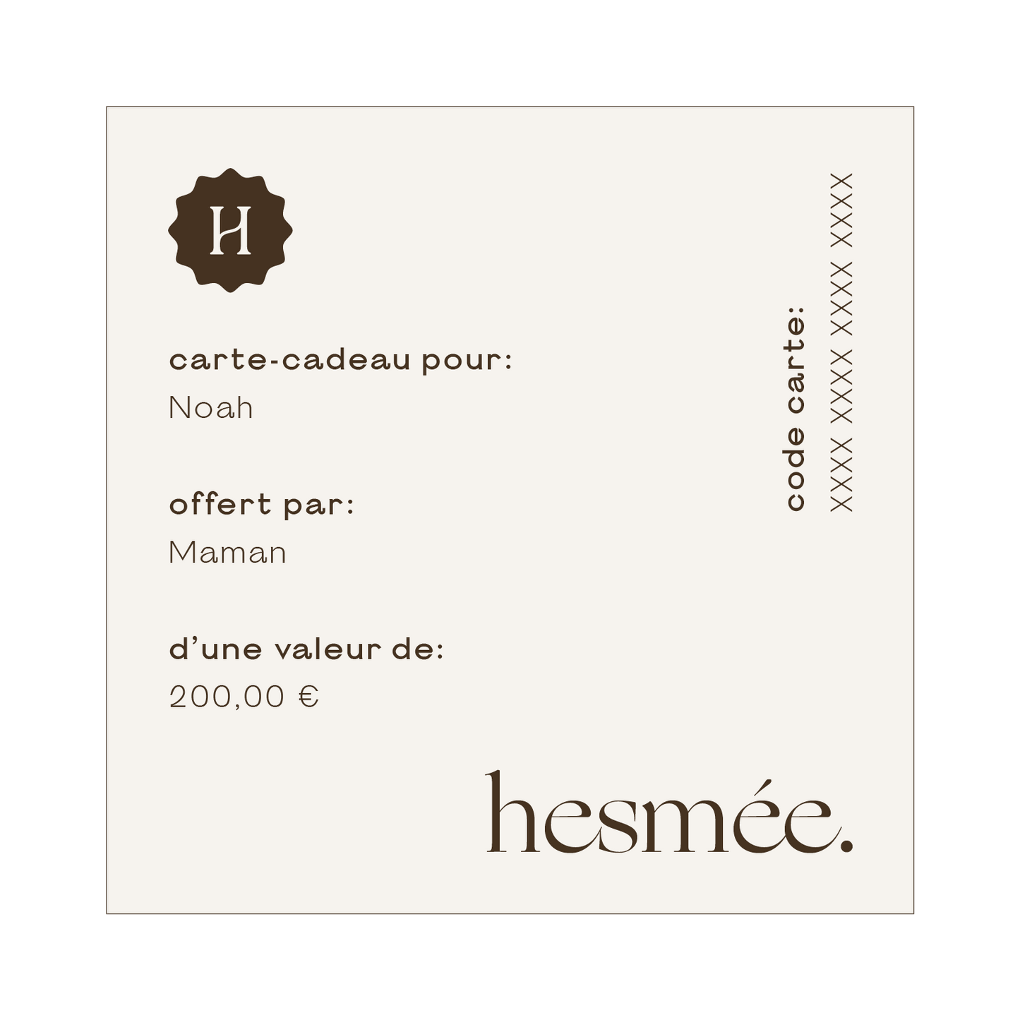 Carte-cadeau - Hesmée