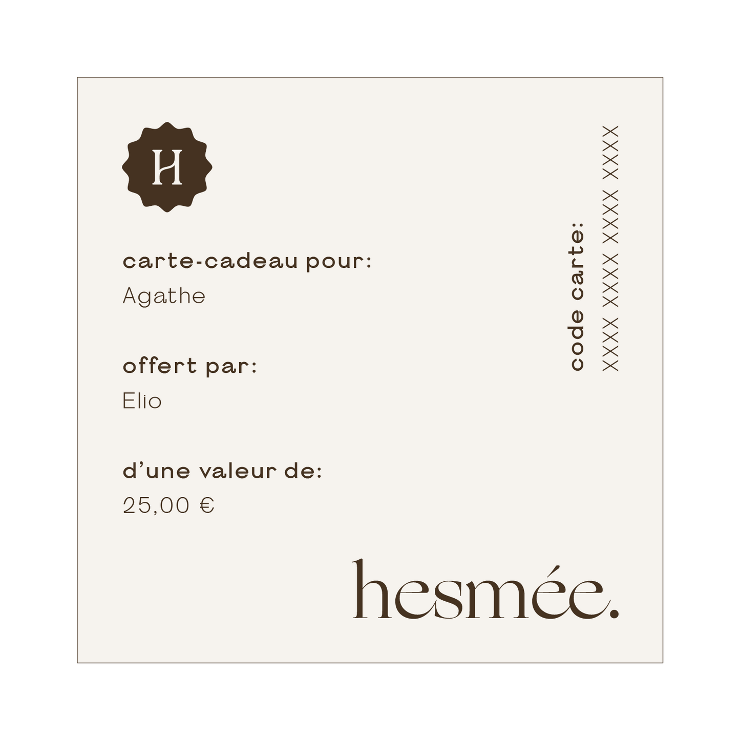 Carte-cadeau - Hesmée